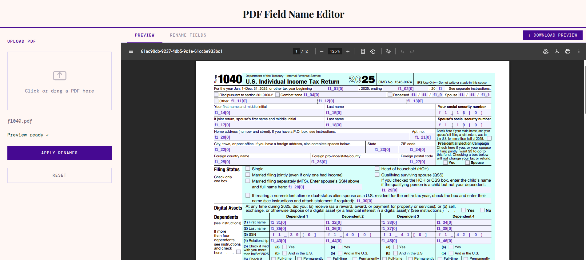PDF Field Name Editor gallery image