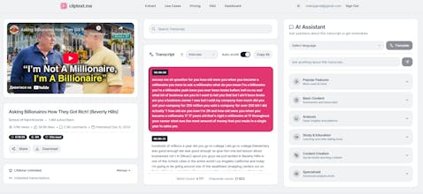 Cliptext.me - Youtube transcription tool gallery image