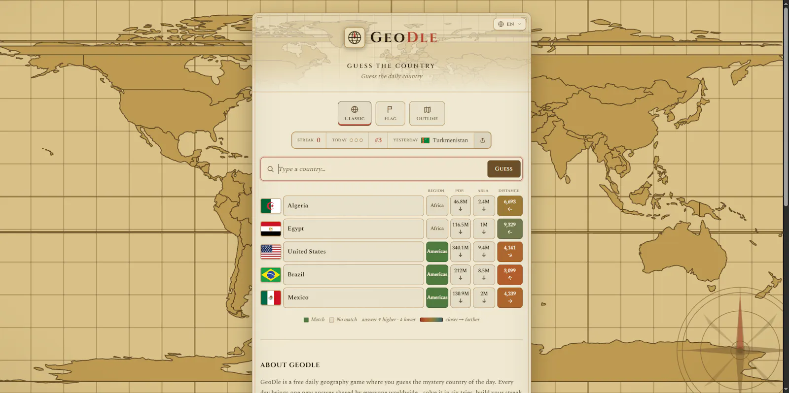 GeoDle screenshot 2