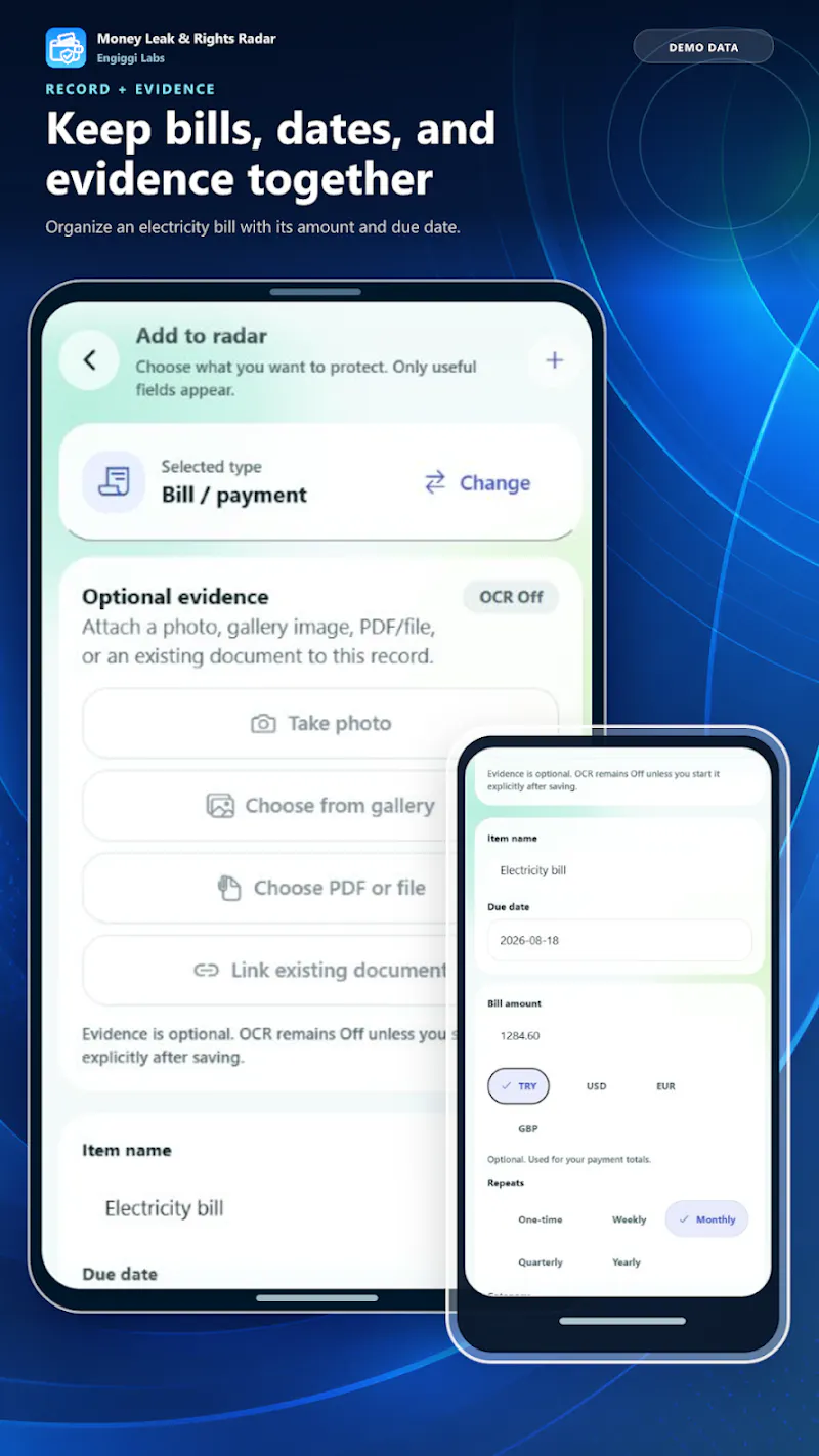 Money Leak & Rights Radar screenshot 1