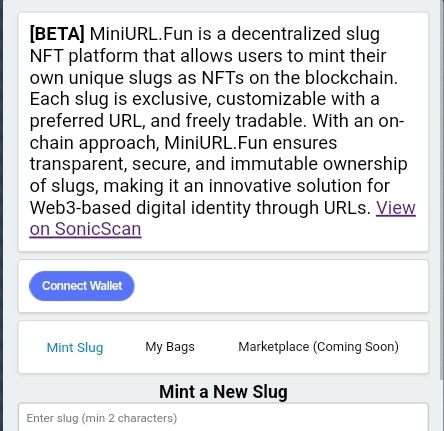 Media Mini URL menyeronokkan - URL PENDEDAHAN POWER NFT di Rantai Sonic 3