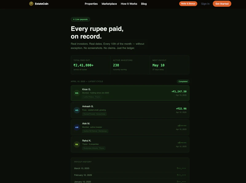 EstateCoin screenshot 2