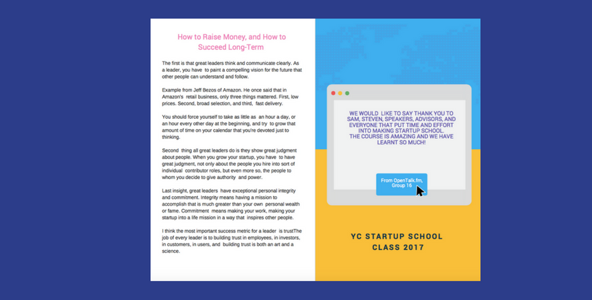 A Summary Guide to YC Startup School Image