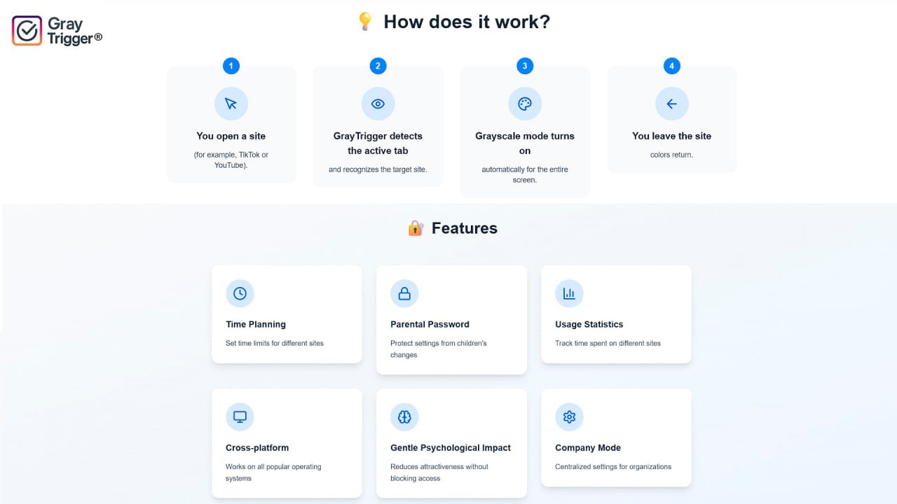 Média Graytrigger - moins d'écran, plus de câlins) - Extension du navigateur 3