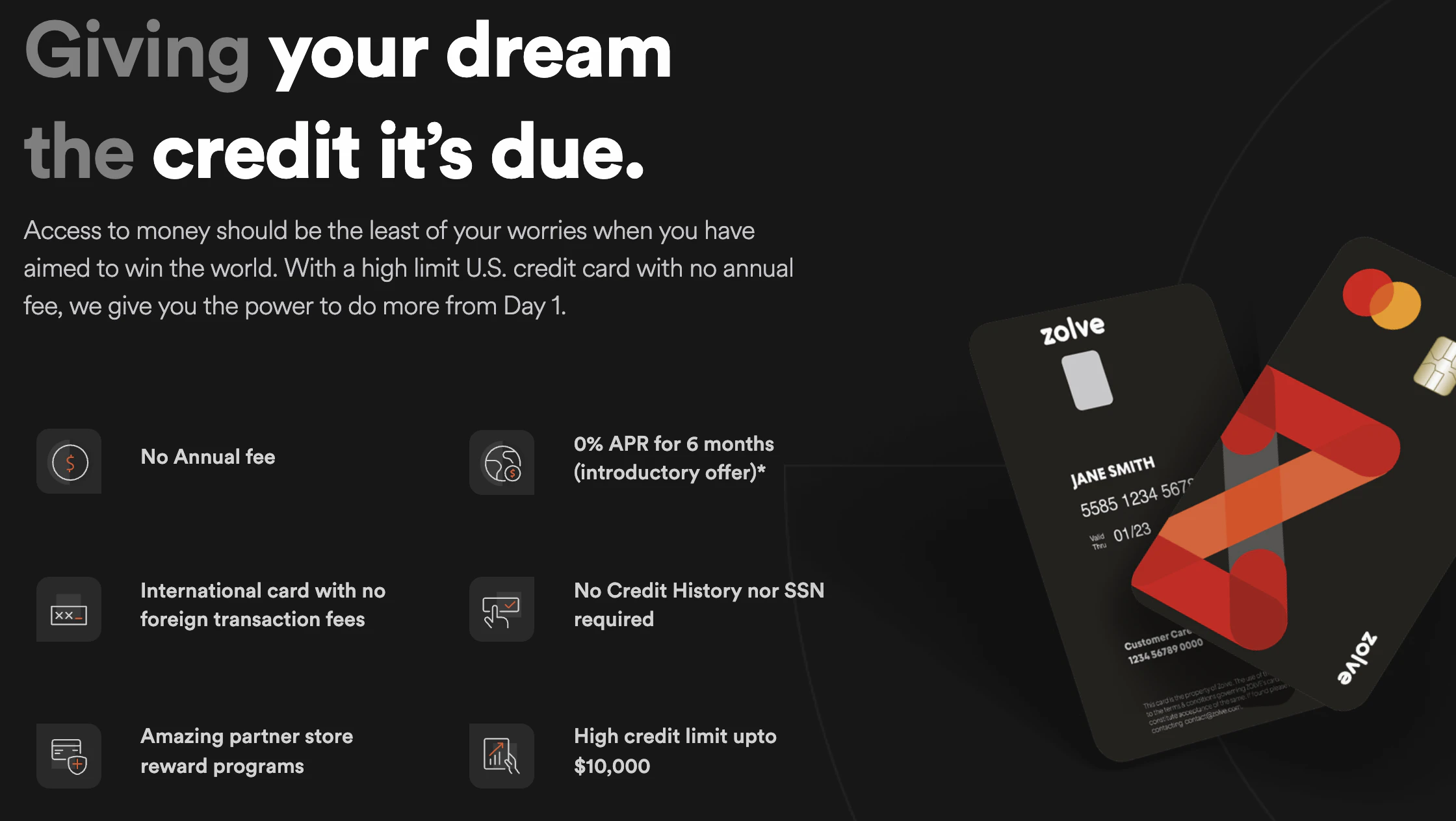 Zolve - Apply for a US bank account & US credit card from anywhere
