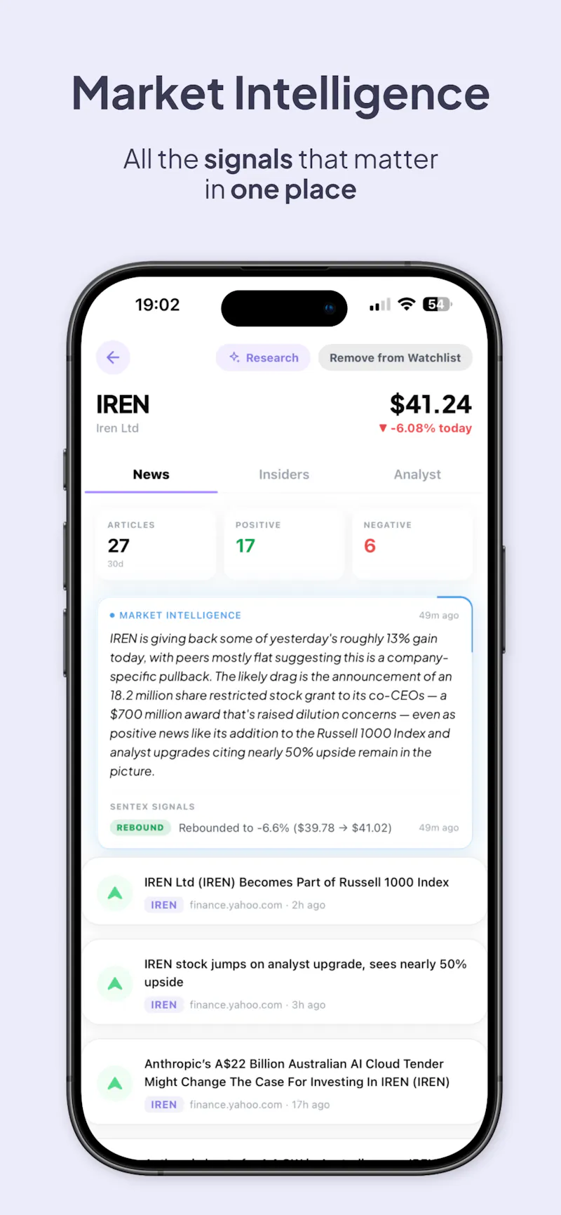 Sentex: Real-time AI Stock Intelligence screenshot 7