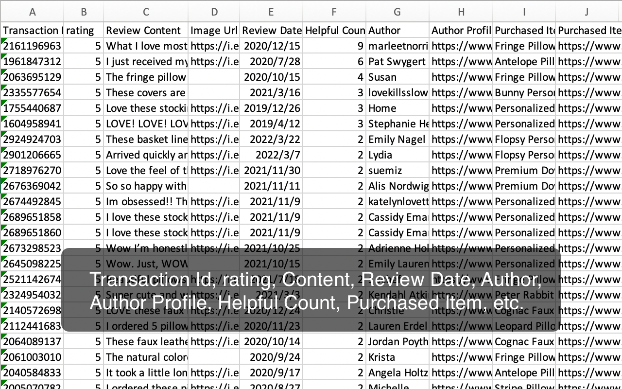 Etsy समीक्षा निर्यातक - Etsy उत्पाद समीक्षाओं को निर्यात करें और Excel/CSV पर डाउनलोड करें। मीडिया 4