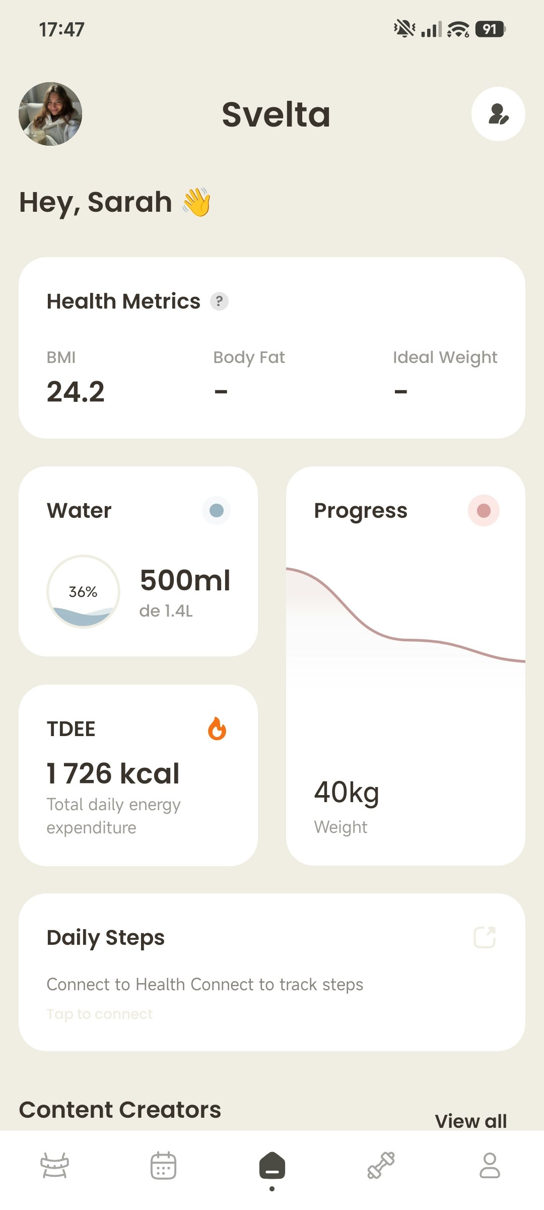 Svelta: Fitness App for Women - Screenshot 4 showing product features and functionality