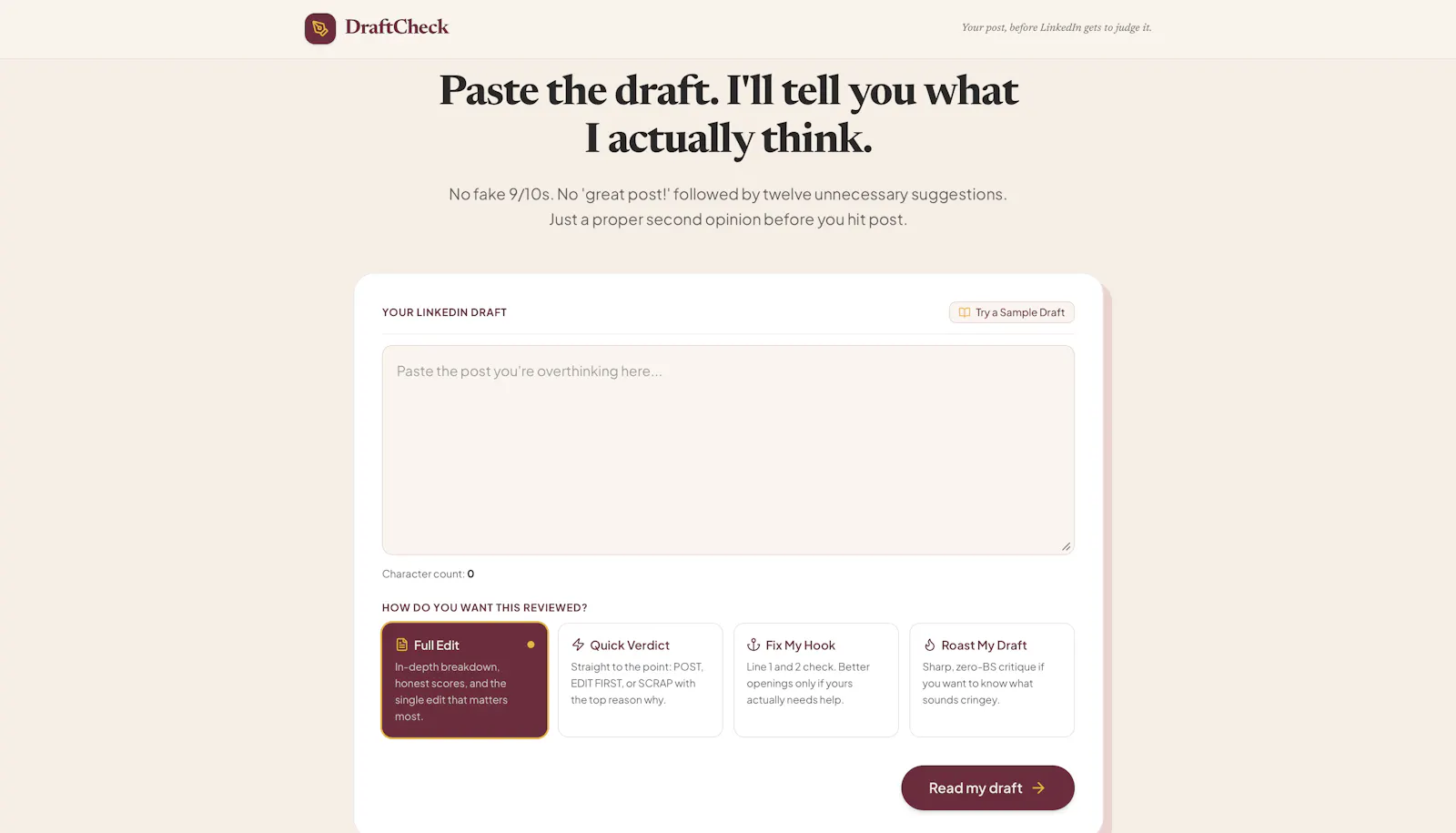 DraftCheck screenshot 1