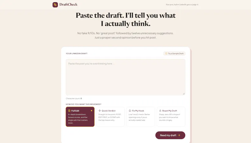 DraftCheck screenshot 1