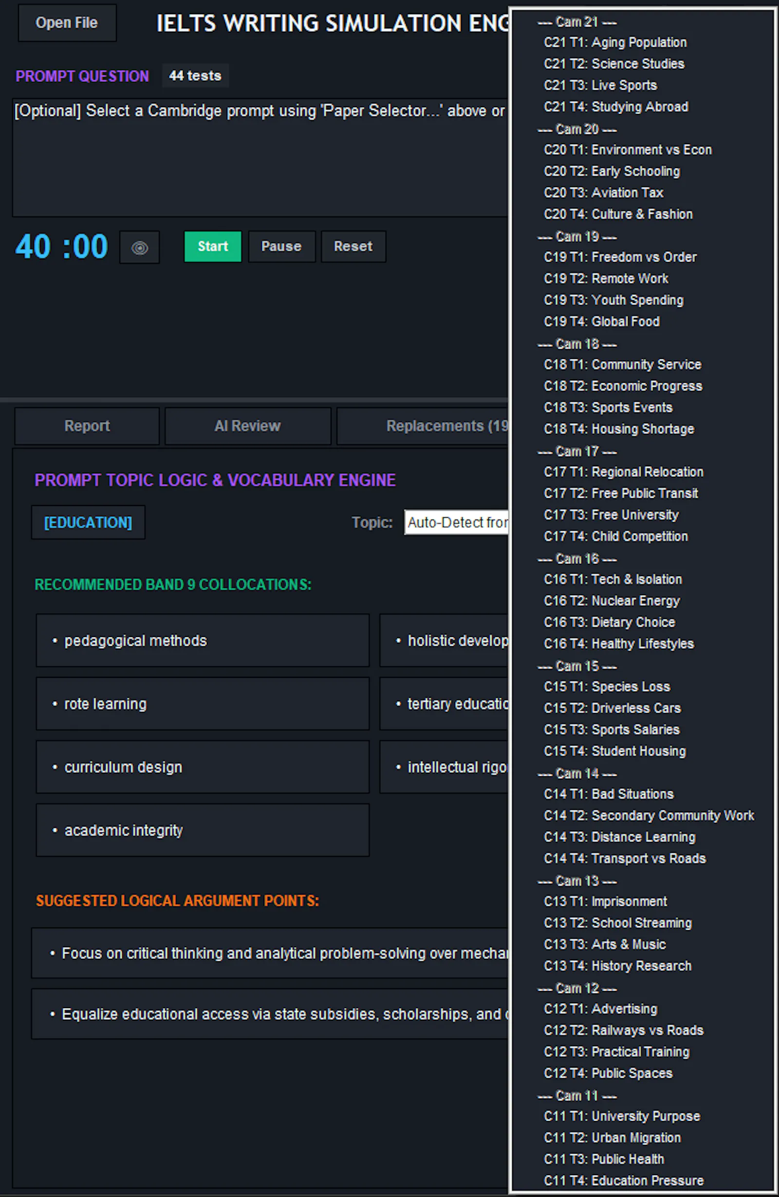 IELTS Writing Simulation Engine screenshot 4