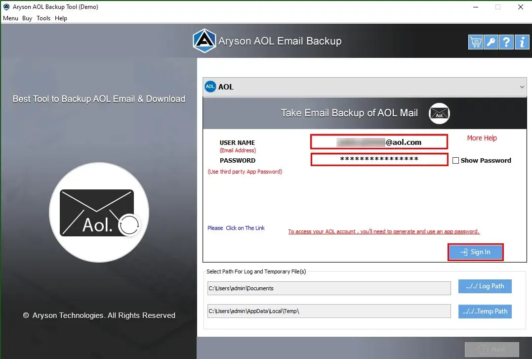AOL yedekleme aracı - Ekler dahil AOL postasını yedeklemek için optimum araç medya 1