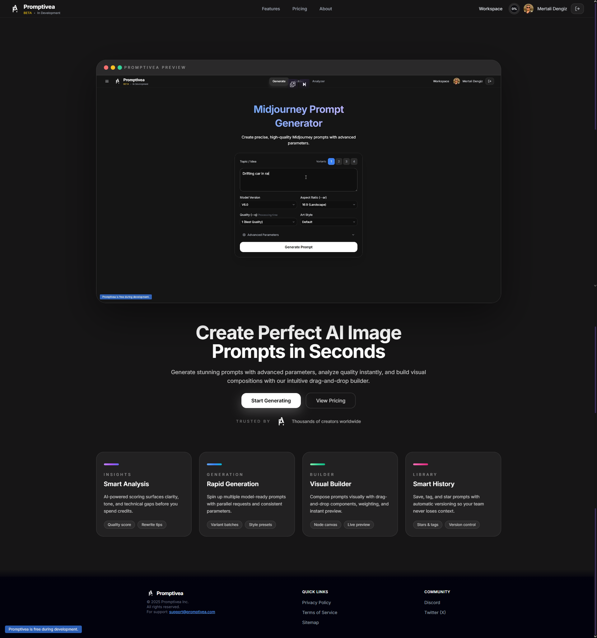 Promptivea.com - Main product screenshot demonstrating key features and user interface