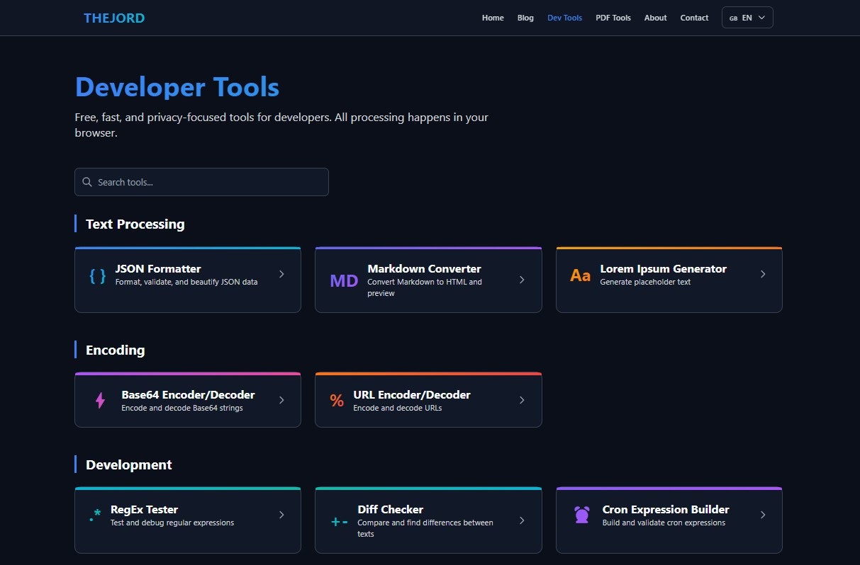 THEJORD - Screenshot 2 showing product features and functionality