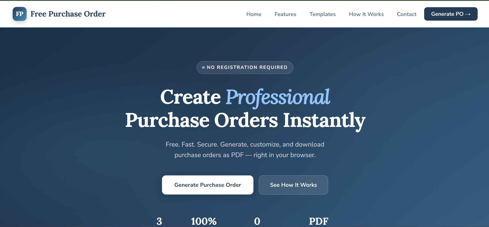 Free Purchase Order 