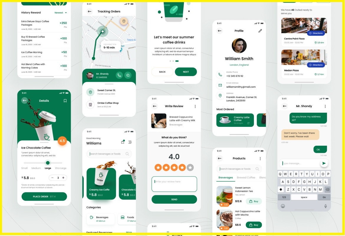 OMBE-咖啡店iOS應用程序設計UI media 4