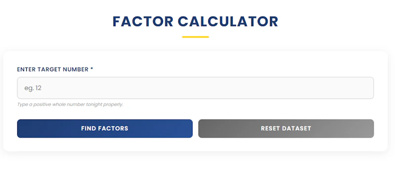Factor Calculator screenshot 1
