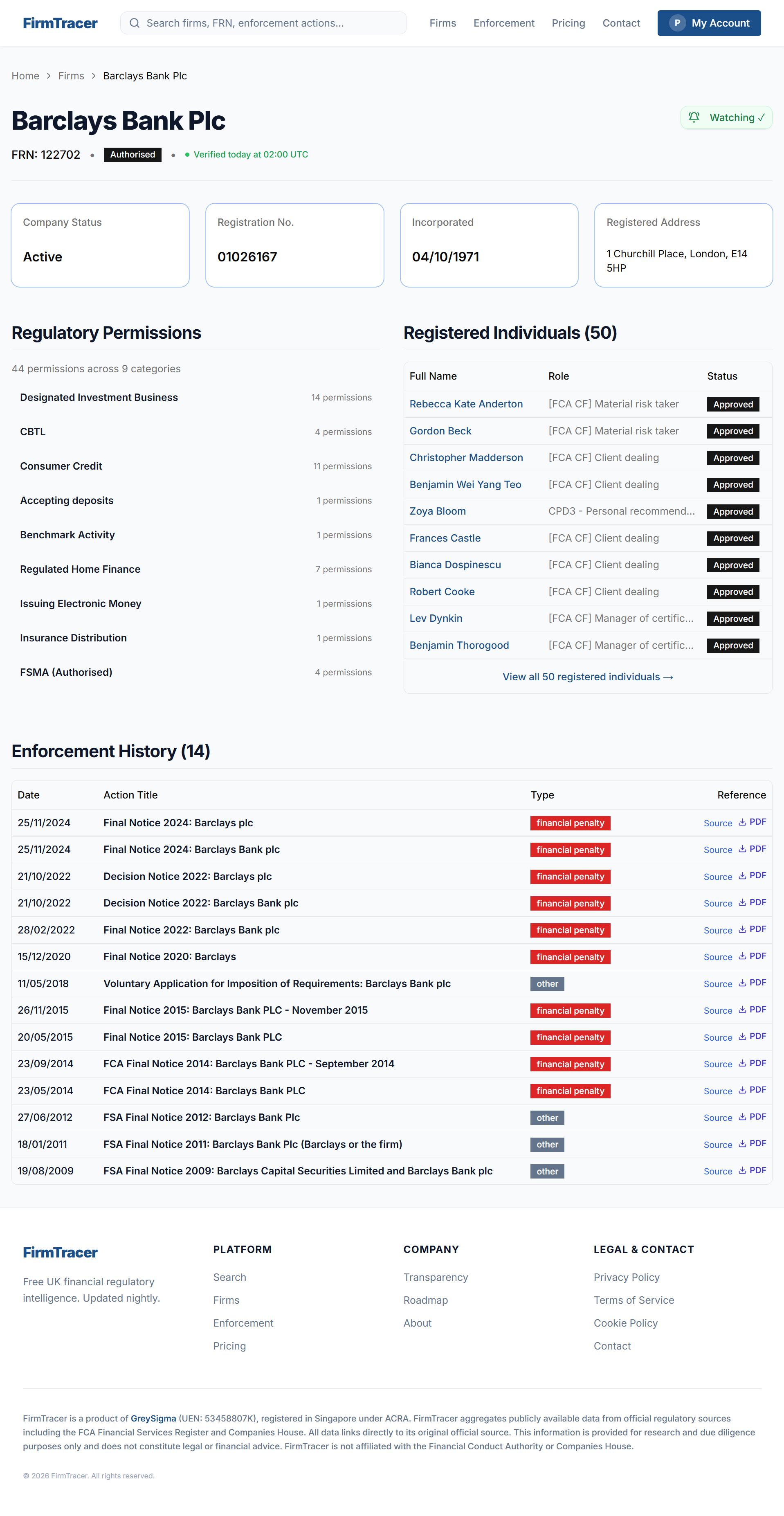 FirmTracer — UK Regulatory Intelligence gallery image