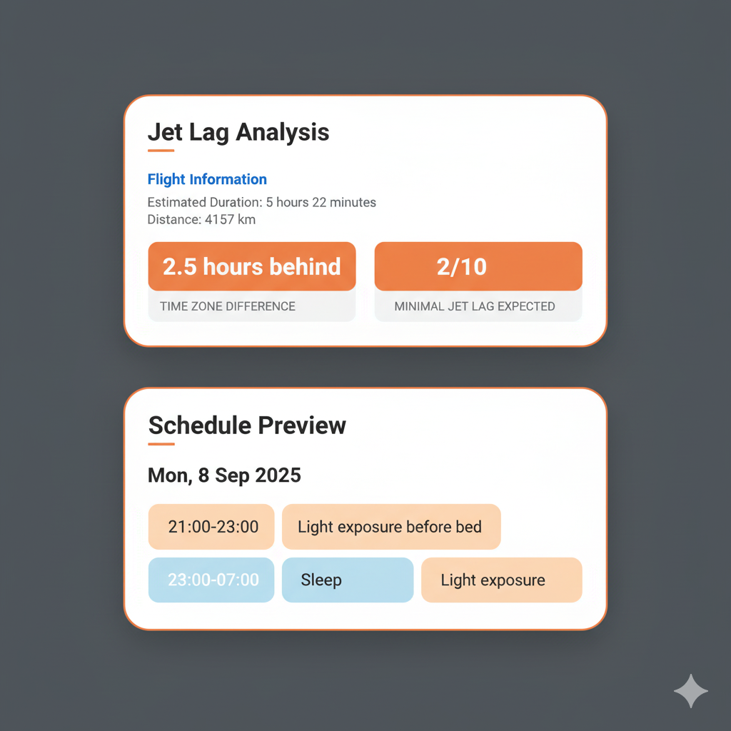 Media Kalkulator Jet Lag - Pukul jet lag.Jadual tidur yang diperibadikan untuk pelancong. 3
