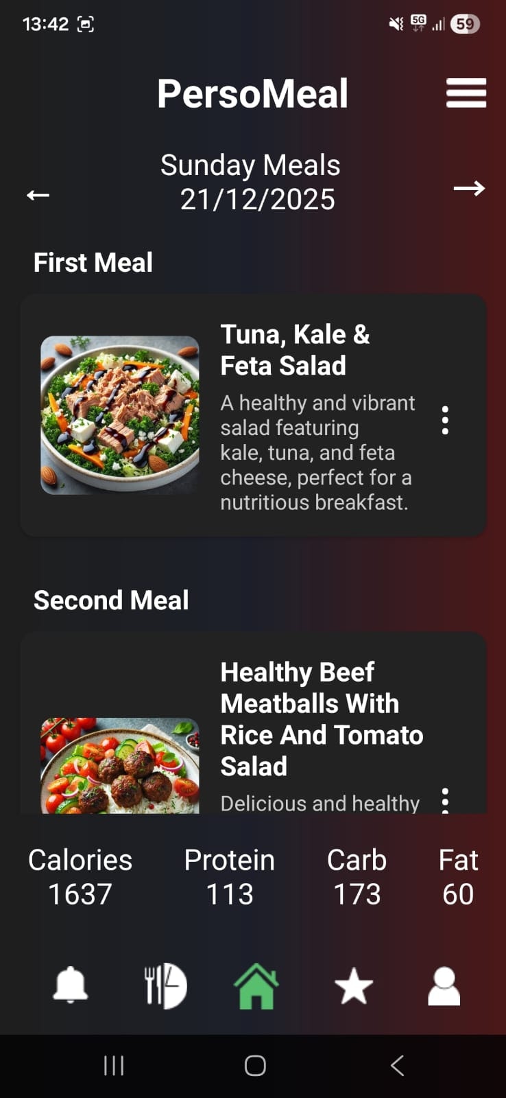 Beta version of PeroMeal AI nutritionist - Screenshot 2 showing product features and functionality