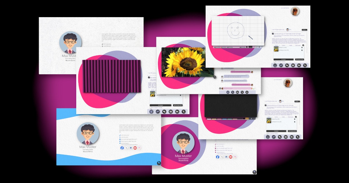 Media Thẻ phòng chờ kinh doanh - Danh thiếp trực tuyến với phòng trò chuyện và cuộc họp trực tiếp 1
