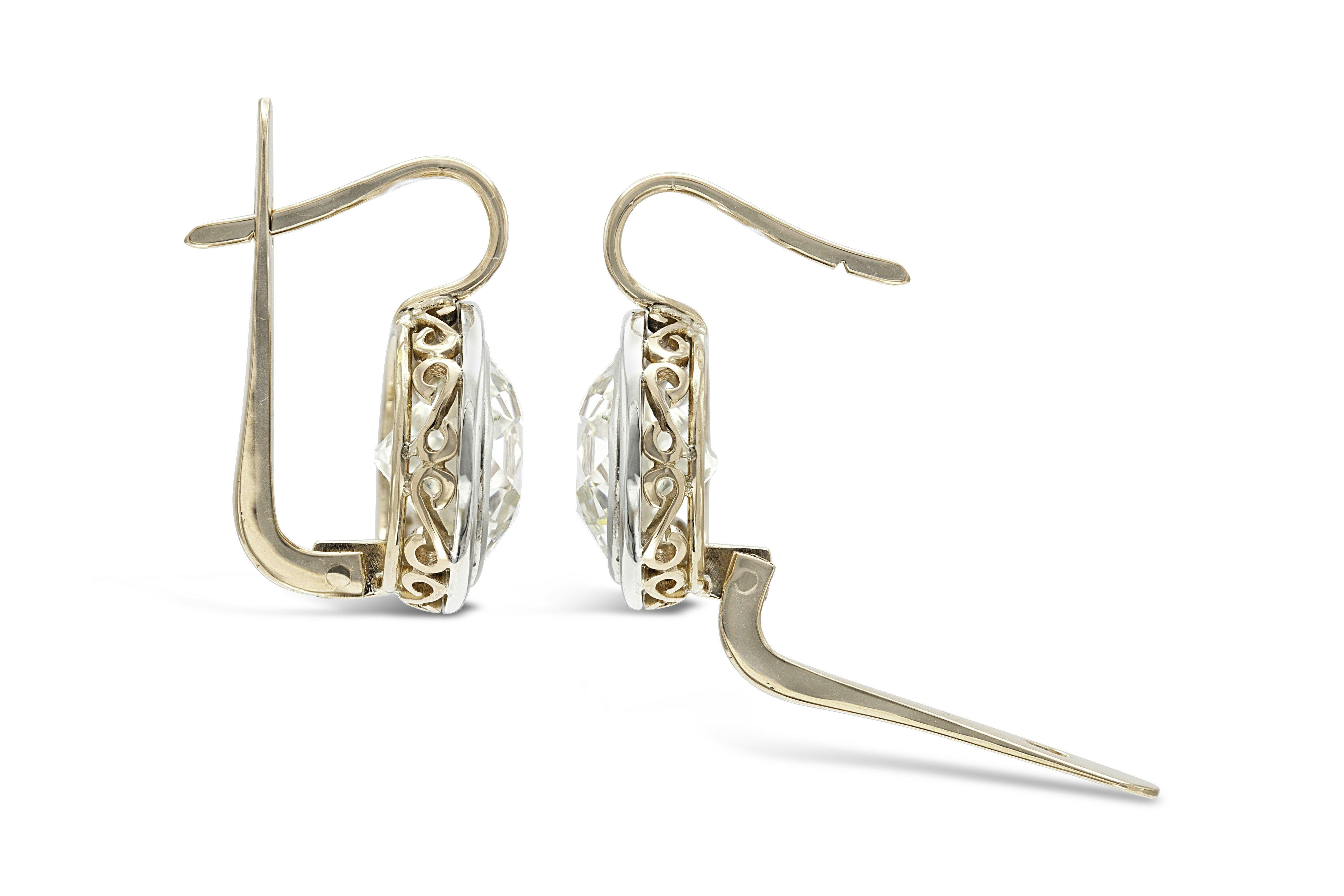 European Cut Diamond Drop Ohrringe Medien 3