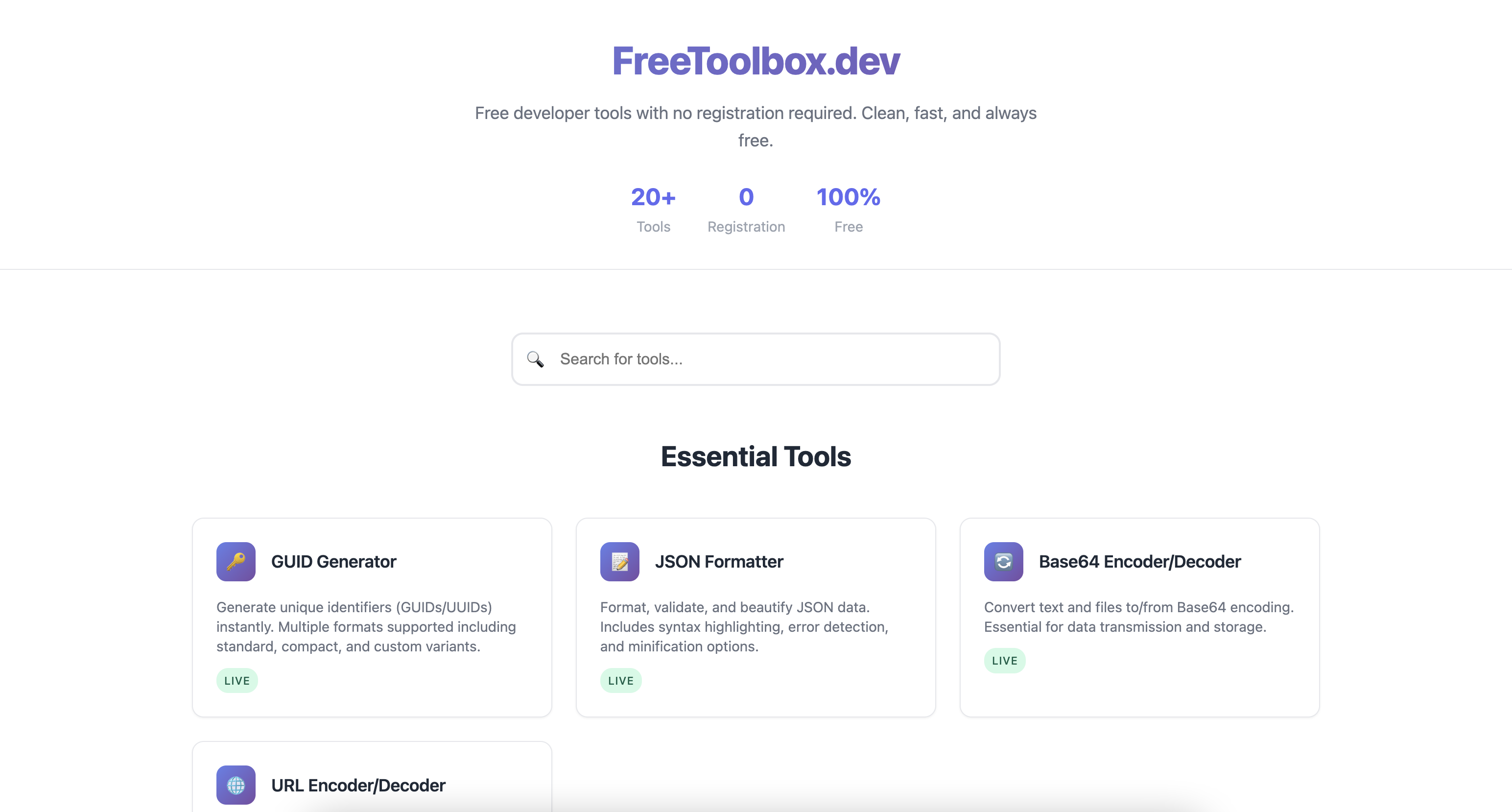 FreeToolbox.dev - Kostenlose Entwicklerwerkzeuge |Keine Registrierung erforderlich Medien 2