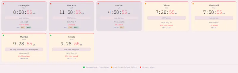 CityTime.io Meeting Planner tools screenshot 2