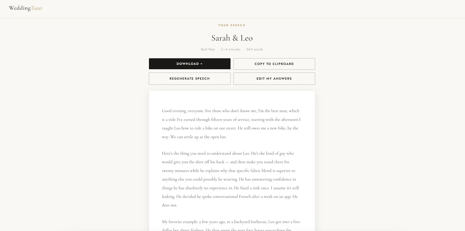 Wedding Toast screenshot 5