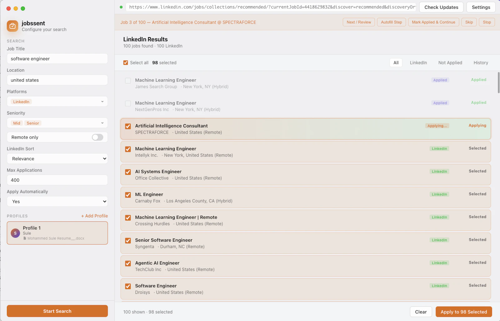 jobssent screenshot 4