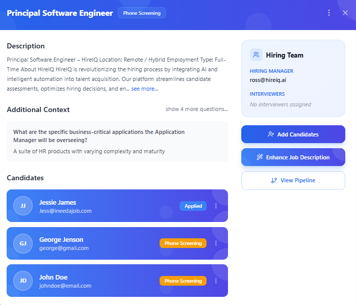 HireIQ - Hiring Assistant for Teams - Screenshot 4 showing product features and functionality