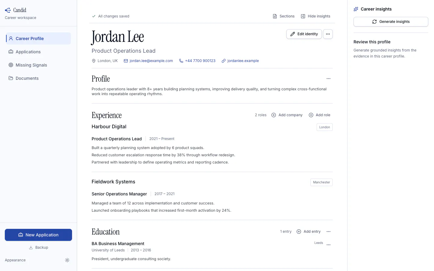 Candid Career Profile Workspace gallery image
