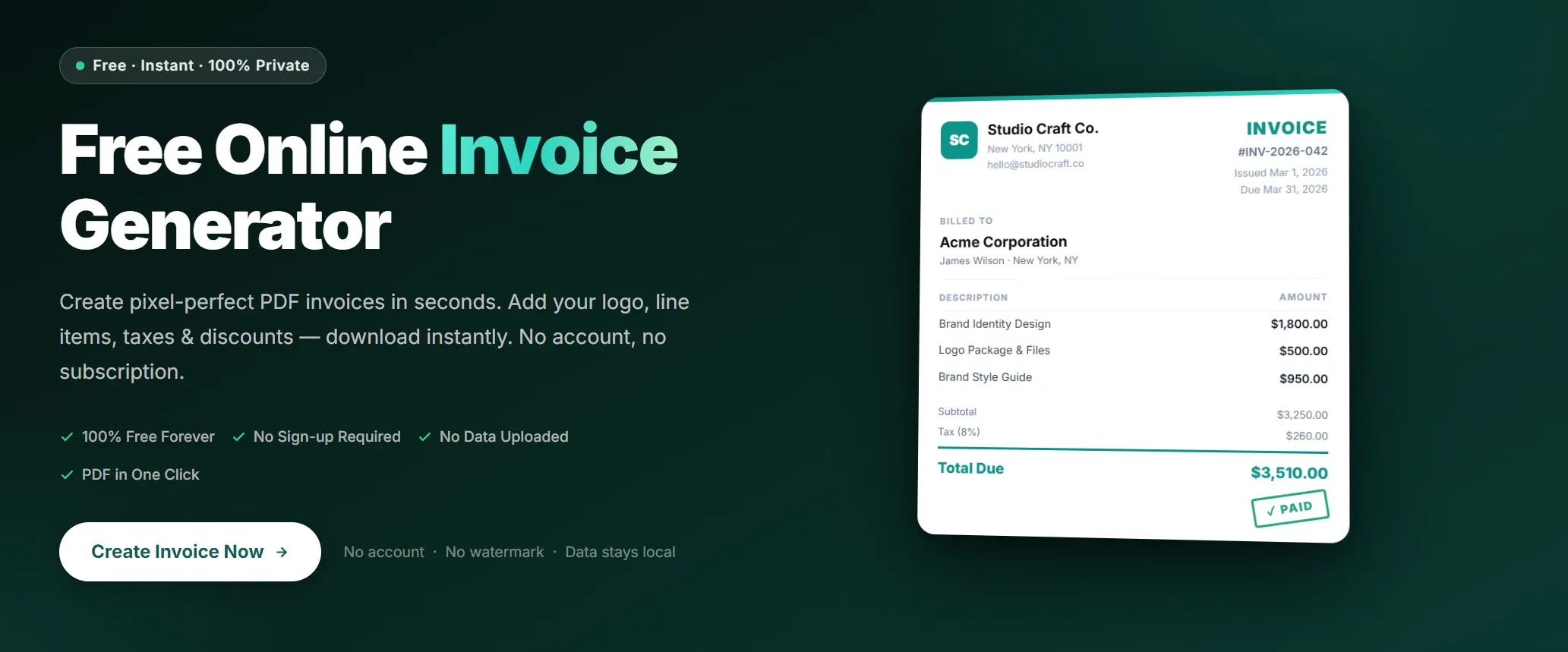 Invoice Generator product banner
