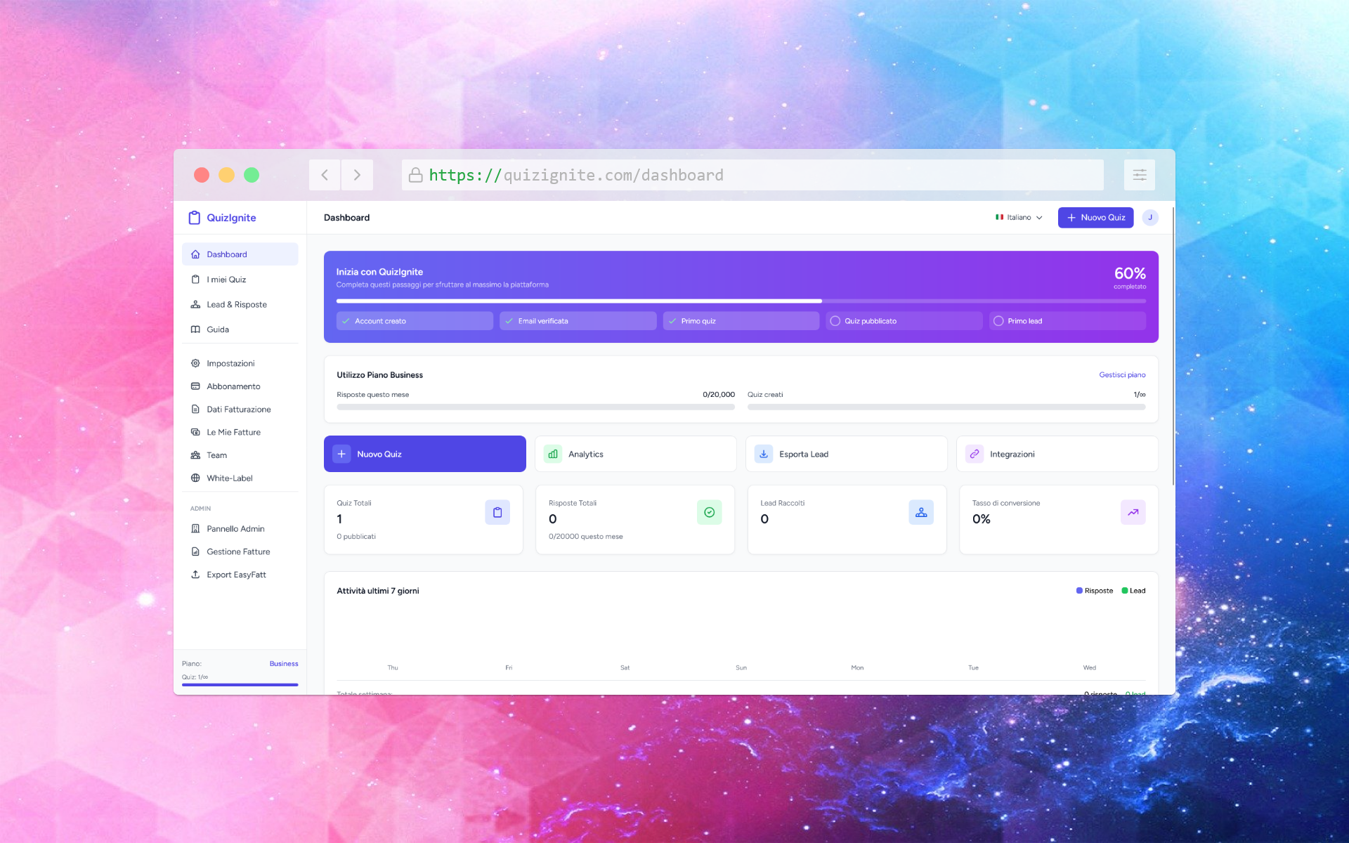 QuizIgnite -qualified leads with quizzes - Main product screenshot demonstrating key features and user interface