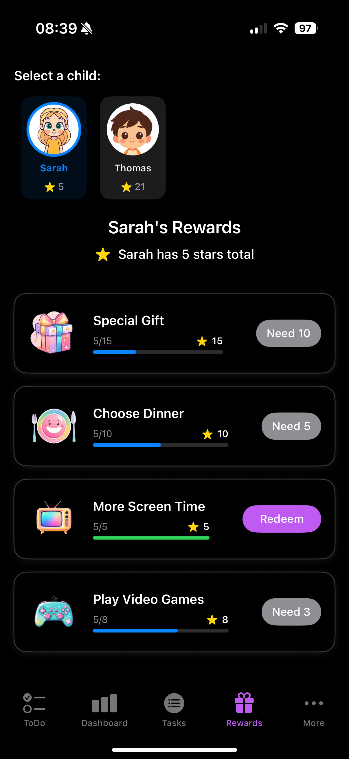 Média Fascinant - Système de récompense d'étoiles numériques pour les familles |Application iOS Chore 3