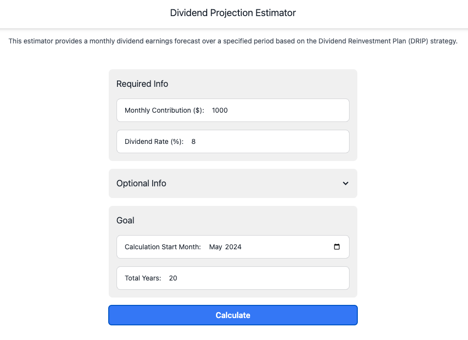 Média Estivateur de projection de dividendes 1
