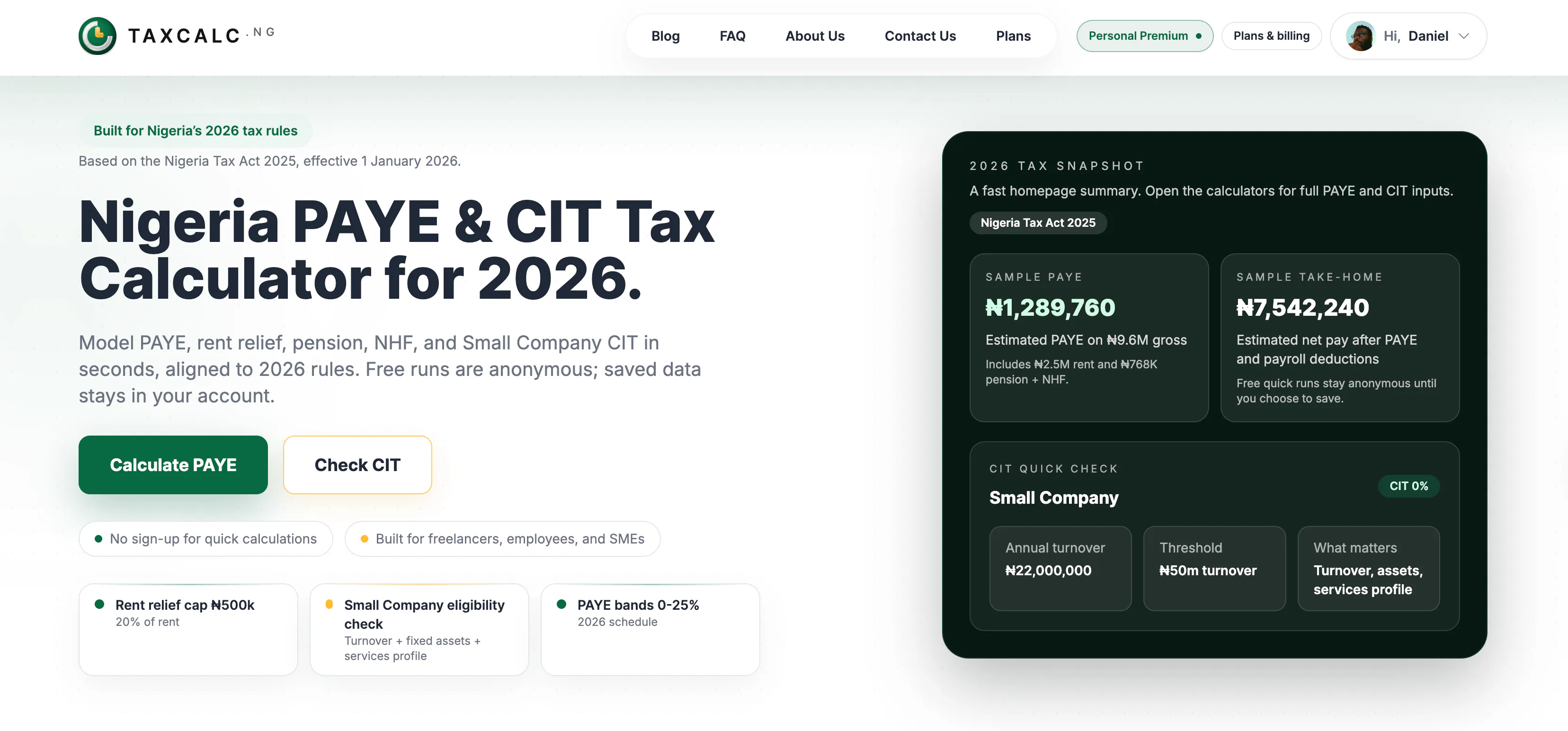 TaxCalcNG 제품 배너