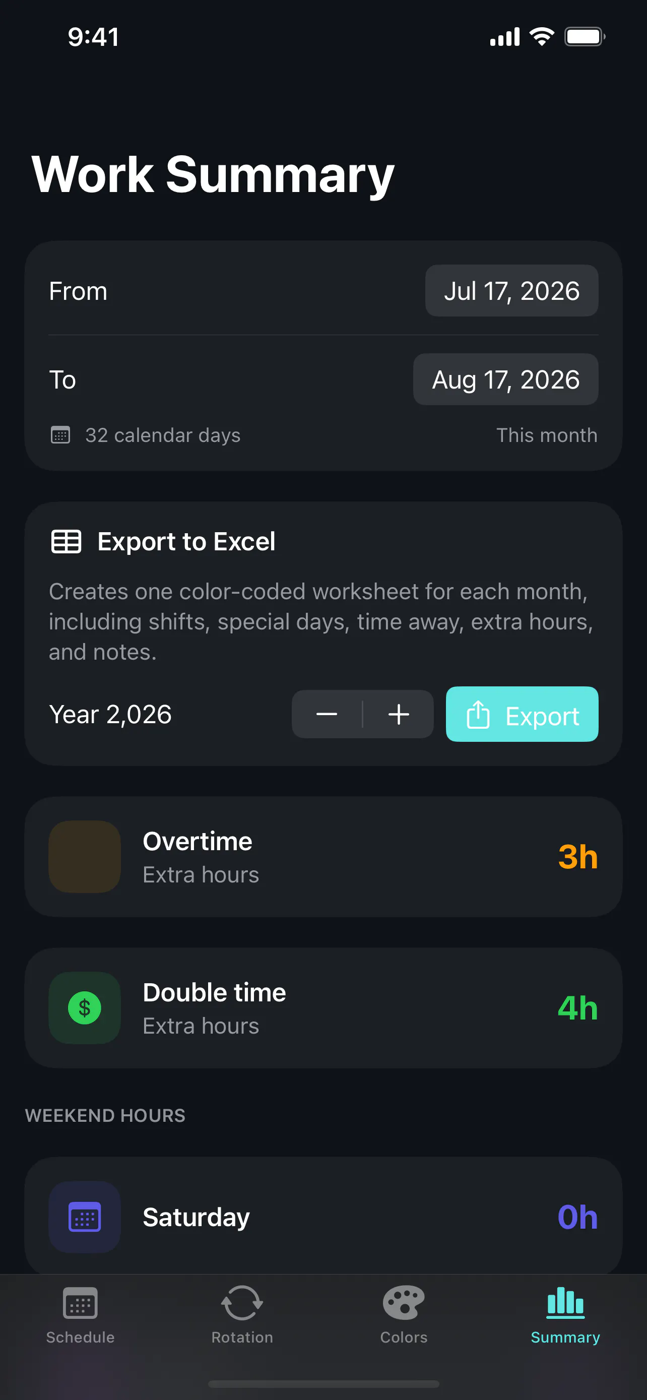 Shift Path Work Calendar gallery image