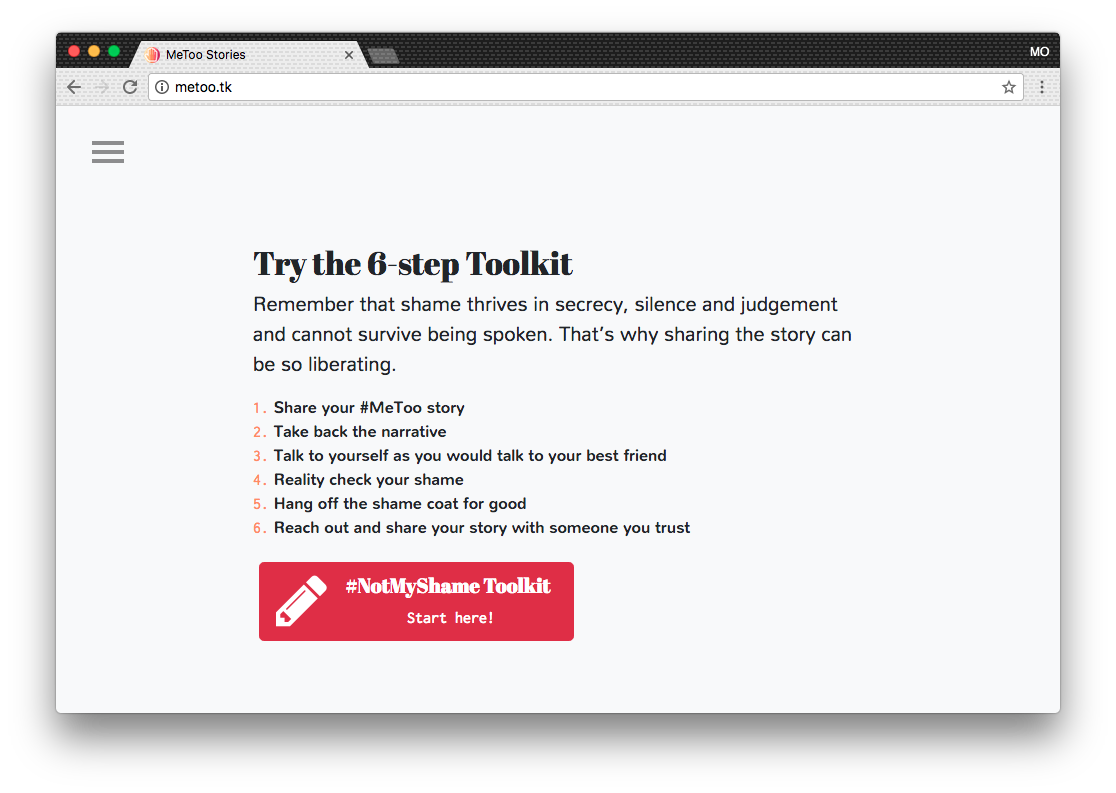 #MeToo #NotMyShame Toolkit gallery image