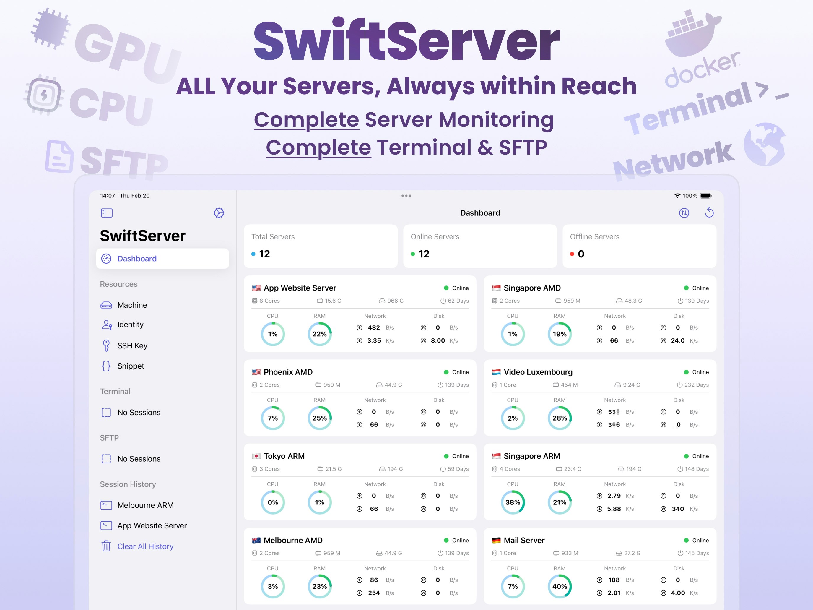 Swiftserver - Überwachen und verwalten Sie Ihre Server in Echtzeit Medien 1