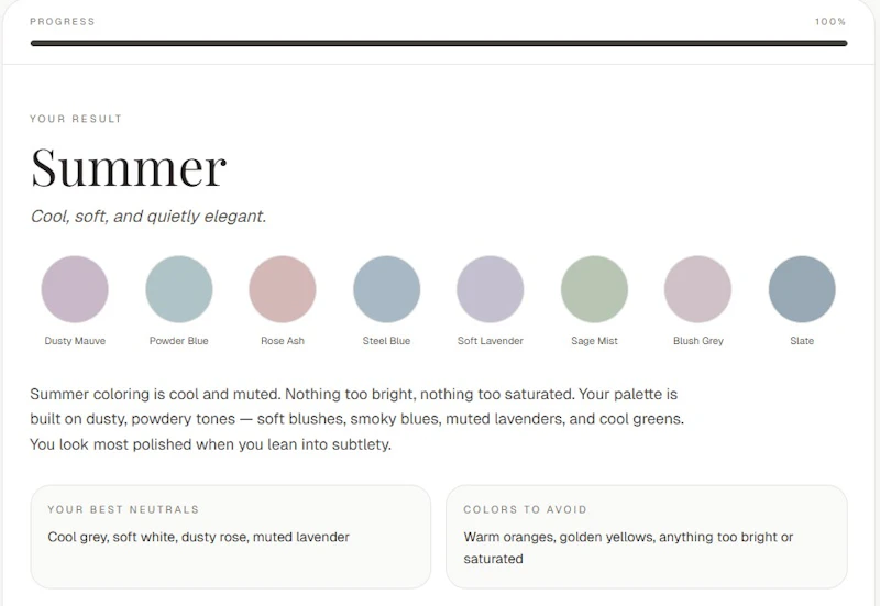 Willow & Thread Color Analysis Quiz screenshot 3