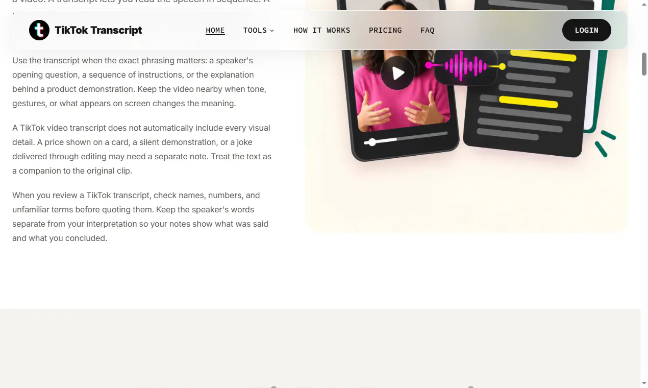 Tiktok Transcript Generator gallery image