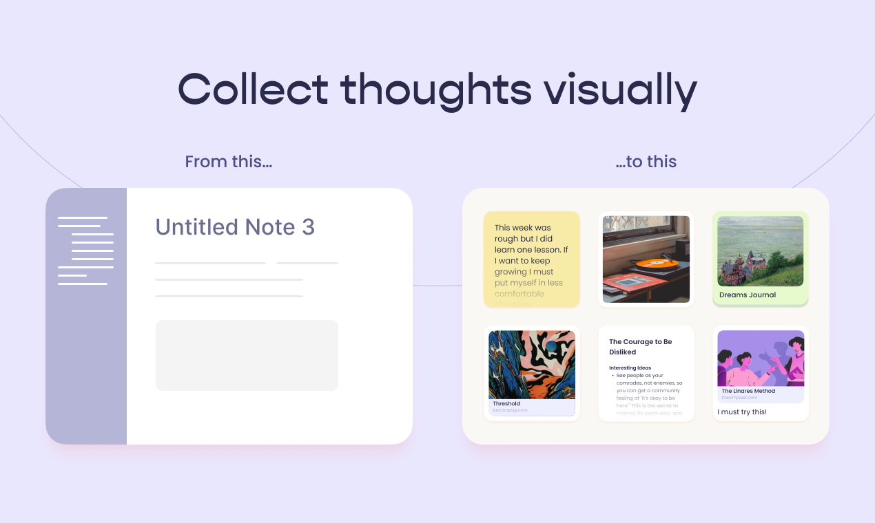 Mídia 2 de Bip - Capturar notas, imagens e links visualmente
