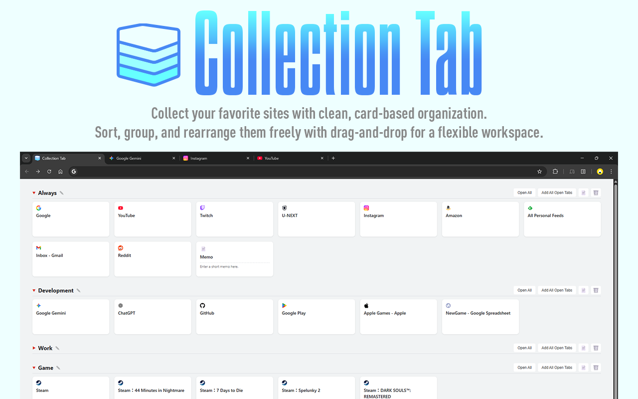 Collection Tab - Main product screenshot demonstrating key features and user interface