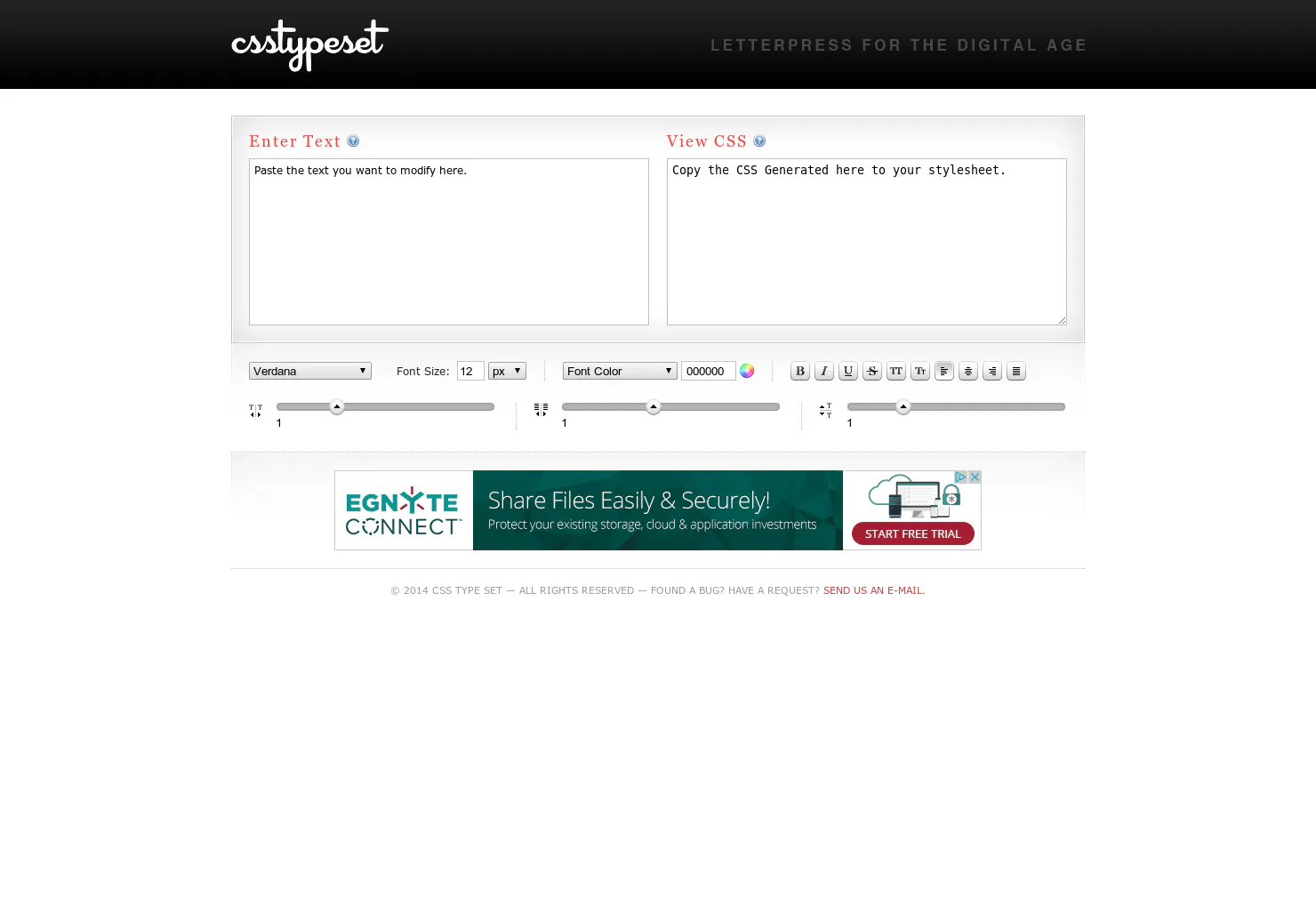 CSS Type Set