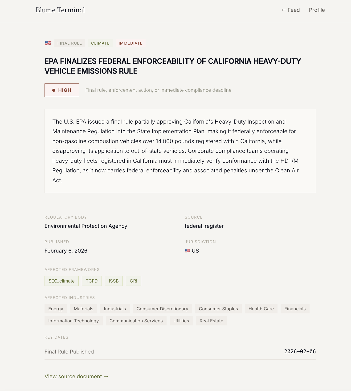 Blume Terminal - Screenshot 5 showing product features and functionality