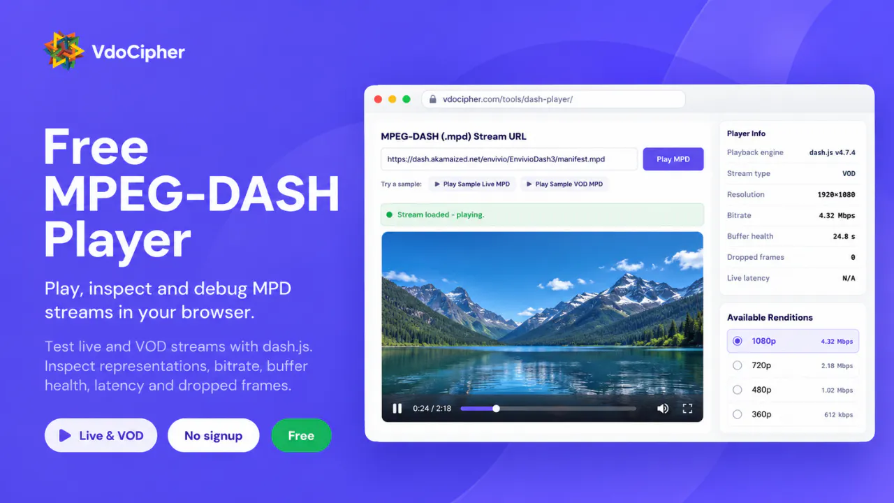 MPEG DASH MPD Debug Player gallery image