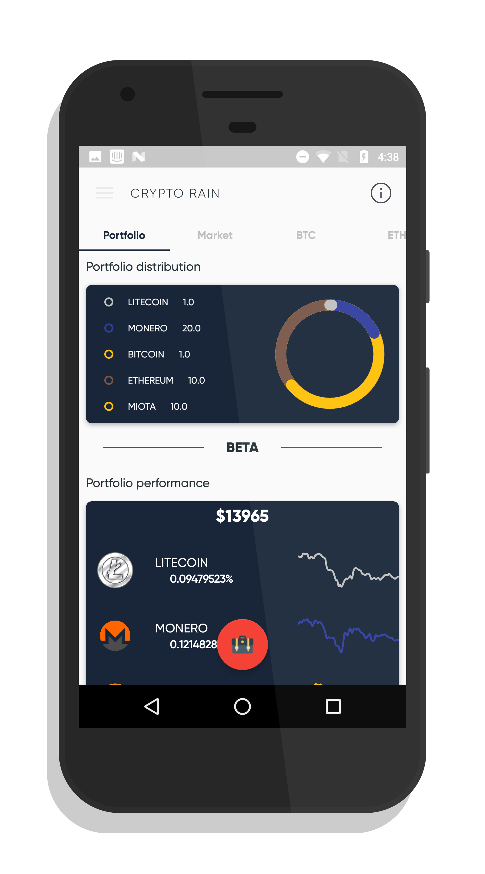 Crypto Rain - Portfolio, prices, track your crypto assets gallery image