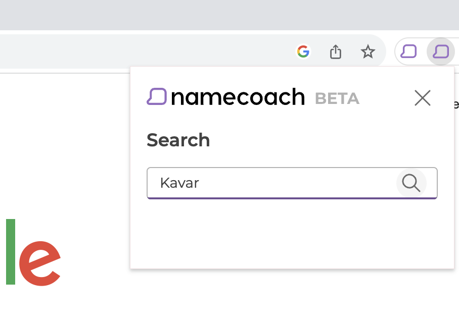 Namecoach Chrome Extension media 3