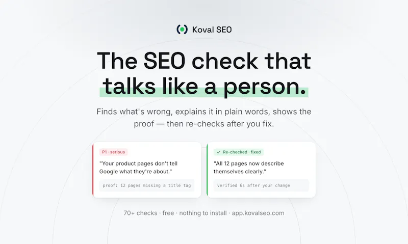 Koval SEO Console screenshot 1